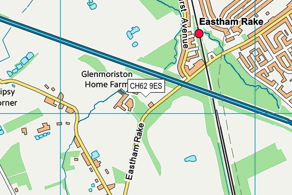 CH62 9ES map - OS VectorMap District (Ordnance Survey)