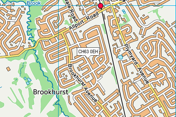 Brookhurst Primary School map (CH63 0EH) - OS VectorMap District (Ordnance Survey)
