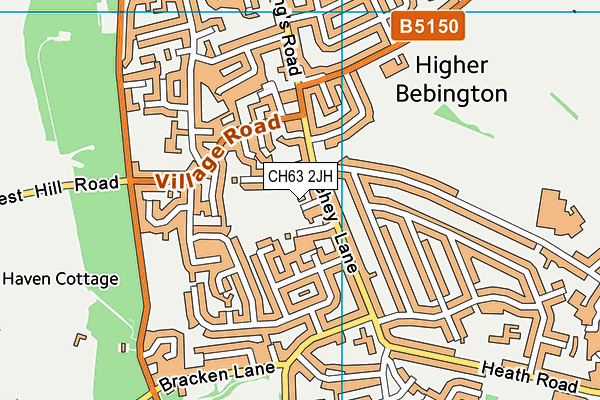 CH63 2JH map - OS VectorMap District (Ordnance Survey)