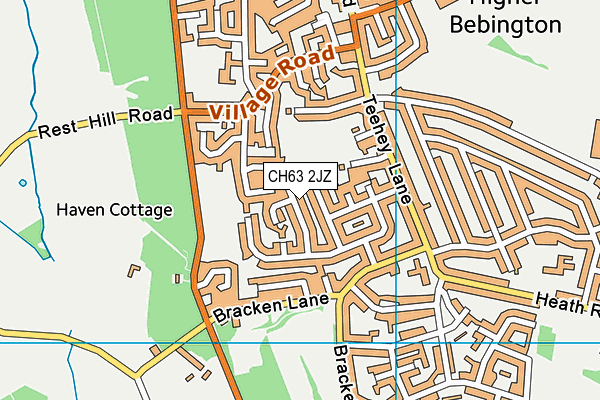 CH63 2JZ map - OS VectorMap District (Ordnance Survey)