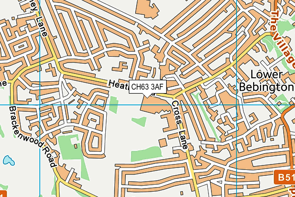 Wirral Grammar School For Girls map (CH63 3AF) - OS VectorMap District (Ordnance Survey)
