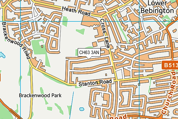 CH63 3AN map - OS VectorMap District (Ordnance Survey)