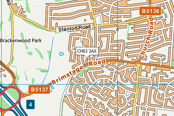 CH63 3AX map - OS VectorMap District (Ordnance Survey)