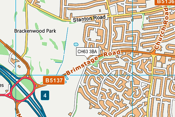 CH63 3BA map - OS VectorMap District (Ordnance Survey)