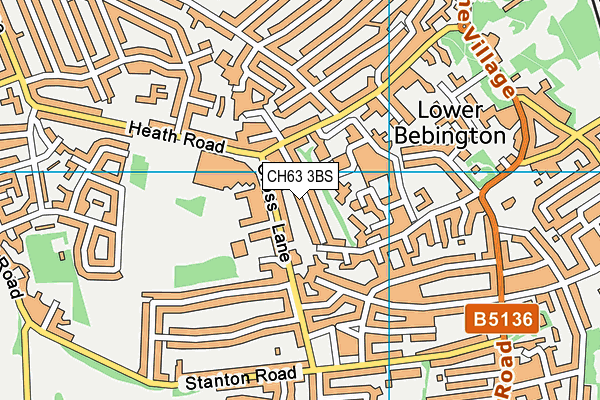 CH63 3BS map - OS VectorMap District (Ordnance Survey)