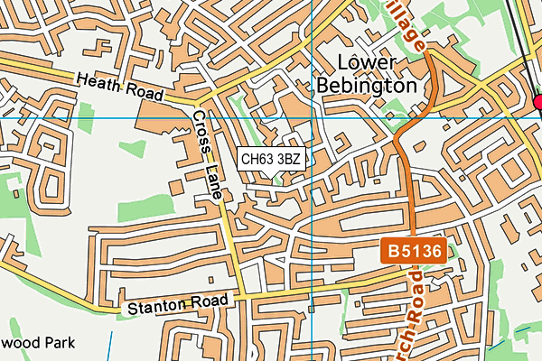 CH63 3BZ map - OS VectorMap District (Ordnance Survey)