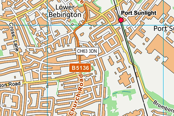 CH63 3DN map - OS VectorMap District (Ordnance Survey)