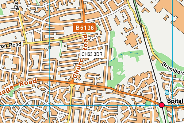 CH63 3DR map - OS VectorMap District (Ordnance Survey)