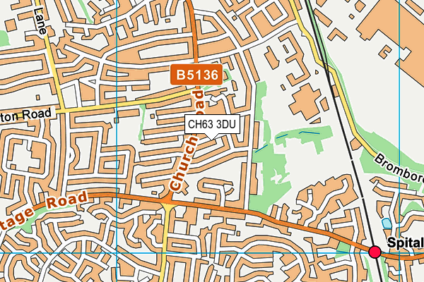 CH63 3DU map - OS VectorMap District (Ordnance Survey)