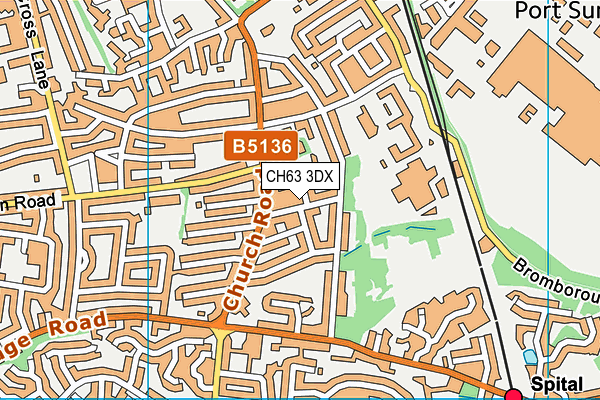 CH63 3DX map - OS VectorMap District (Ordnance Survey)