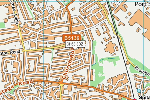 CH63 3DZ map - OS VectorMap District (Ordnance Survey)
