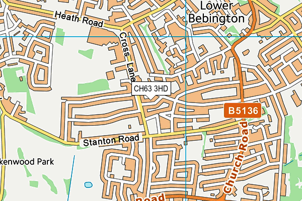 CH63 3HD map - OS VectorMap District (Ordnance Survey)