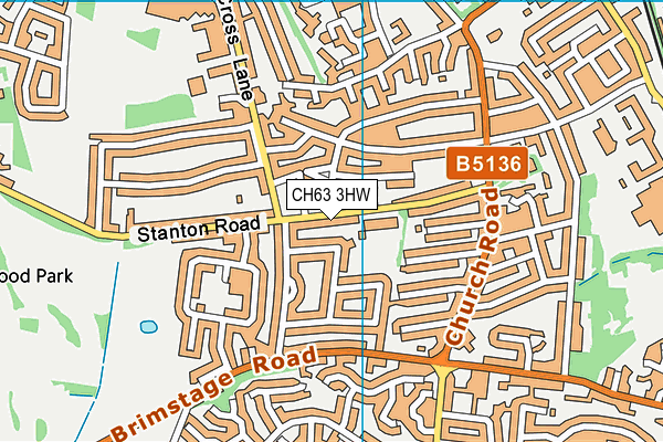 Stanton Road Primary School map (CH63 3HW) - OS VectorMap District (Ordnance Survey)