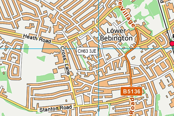 CH63 3JE map - OS VectorMap District (Ordnance Survey)