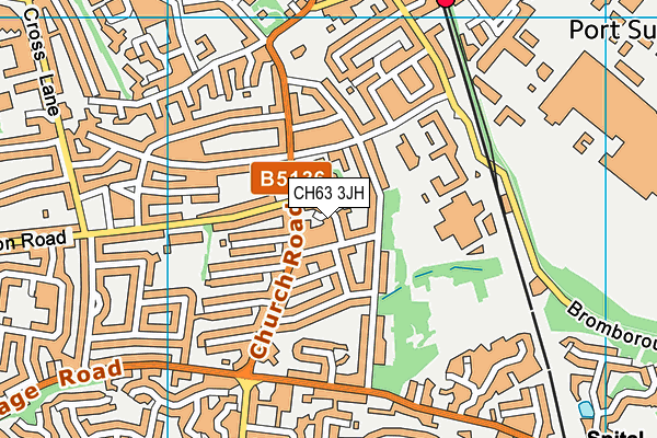 CH63 3JH map - OS VectorMap District (Ordnance Survey)