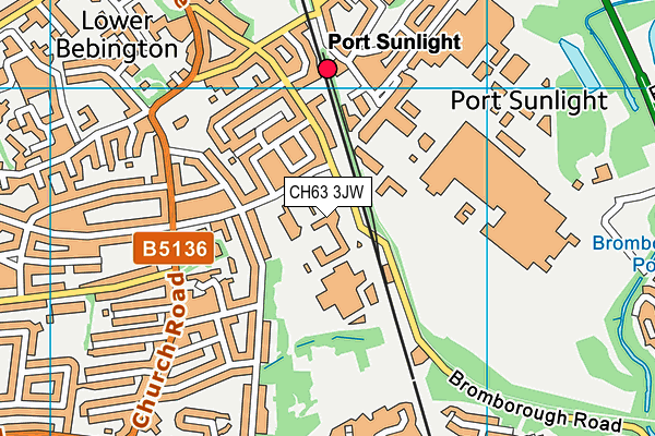 CH63 3JW map - OS VectorMap District (Ordnance Survey)