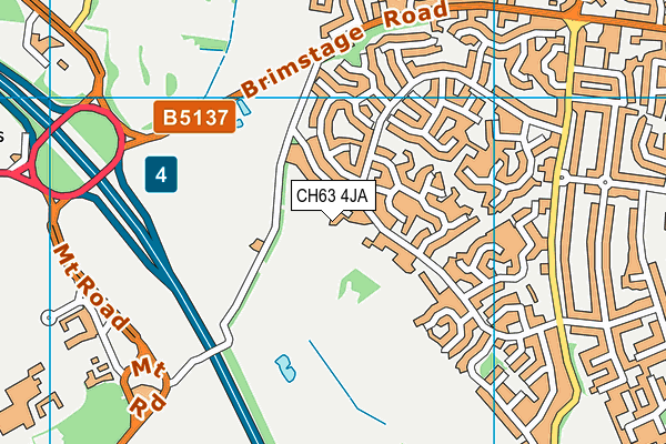 CH63 4JA map - OS VectorMap District (Ordnance Survey)