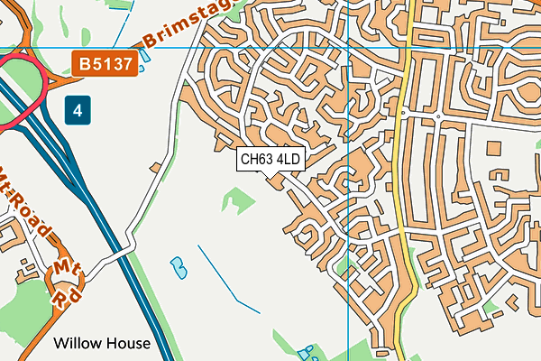 CH63 4LD map - OS VectorMap District (Ordnance Survey)