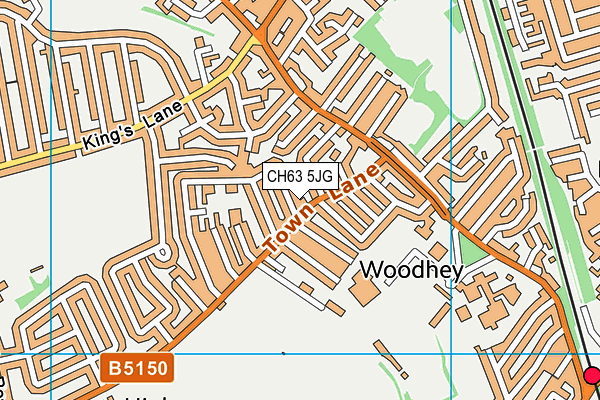 CH63 5JG map - OS VectorMap District (Ordnance Survey)