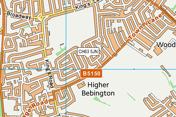 CH63 5JN map - OS VectorMap District (Ordnance Survey)