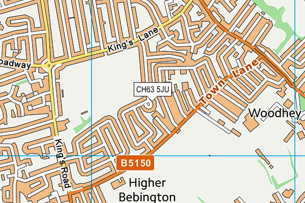 CH63 5JU map - OS VectorMap District (Ordnance Survey)