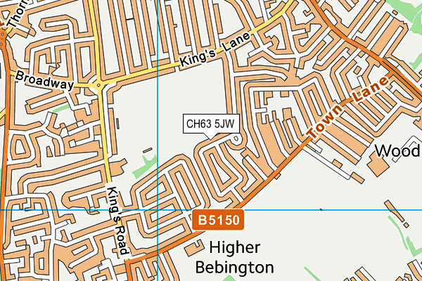 CH63 5JW map - OS VectorMap District (Ordnance Survey)