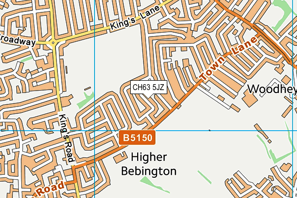 CH63 5JZ map - OS VectorMap District (Ordnance Survey)