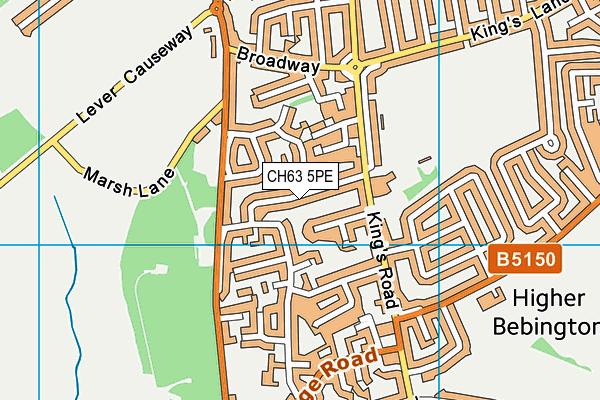 CH63 5PE map - OS VectorMap District (Ordnance Survey)
