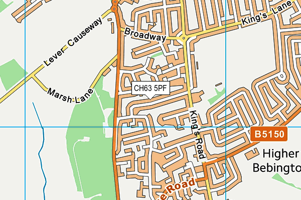 CH63 5PF map - OS VectorMap District (Ordnance Survey)