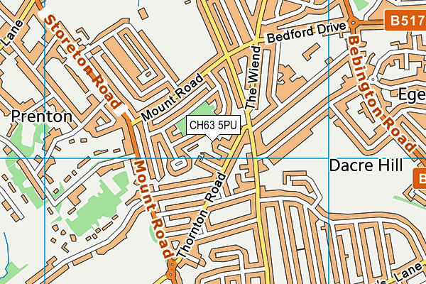 CH63 5PU map - OS VectorMap District (Ordnance Survey)