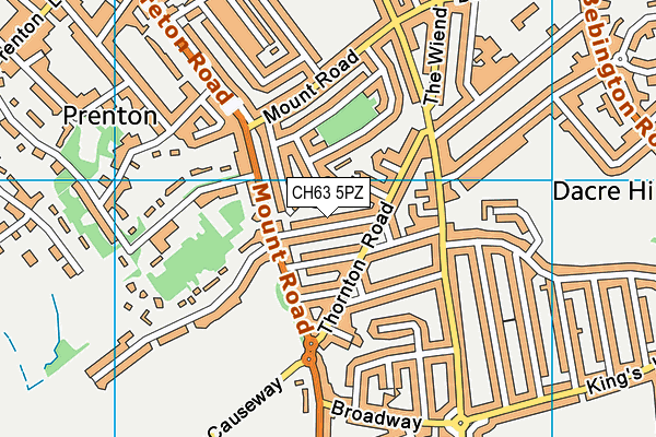 CH63 5PZ map - OS VectorMap District (Ordnance Survey)