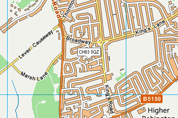 CH63 5QZ map - OS VectorMap District (Ordnance Survey)