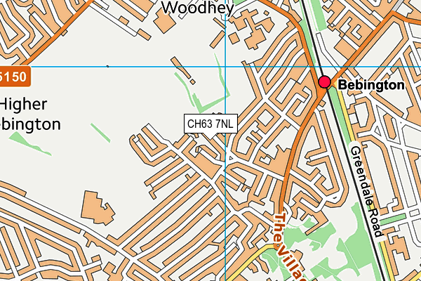 St Andrew's CofE Aided Primary School map (CH63 7NL) - OS VectorMap District (Ordnance Survey)