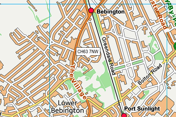 CH63 7NW map - OS VectorMap District (Ordnance Survey)