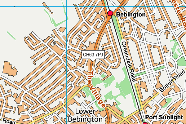 CH63 7PJ map - OS VectorMap District (Ordnance Survey)