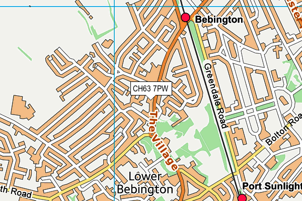 CH63 7PW map - OS VectorMap District (Ordnance Survey)