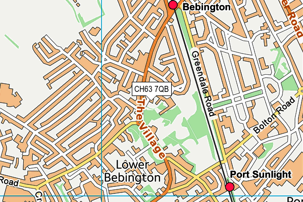 CH63 7QB map - OS VectorMap District (Ordnance Survey)