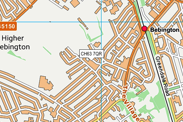 CH63 7QR map - OS VectorMap District (Ordnance Survey)