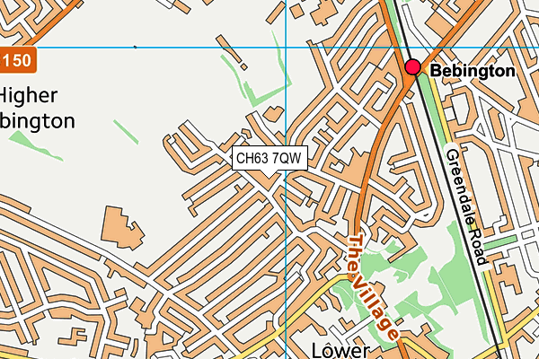 CH63 7QW map - OS VectorMap District (Ordnance Survey)