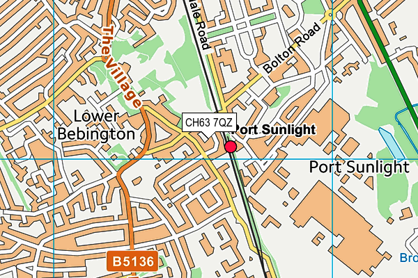 CH63 7QZ map - OS VectorMap District (Ordnance Survey)