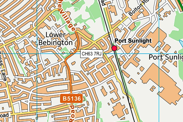 CH63 7RJ map - OS VectorMap District (Ordnance Survey)