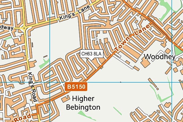 CH63 8LA map - OS VectorMap District (Ordnance Survey)