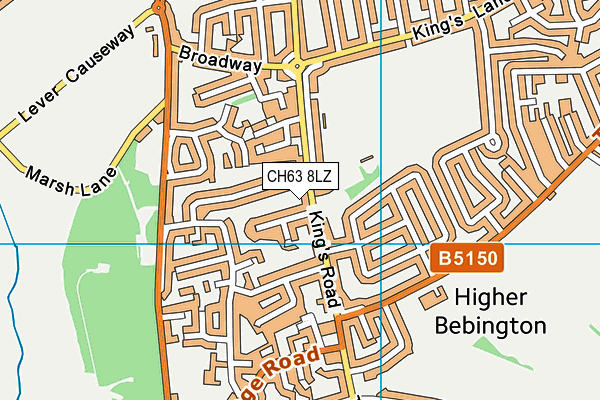 CH63 8LZ map - OS VectorMap District (Ordnance Survey)