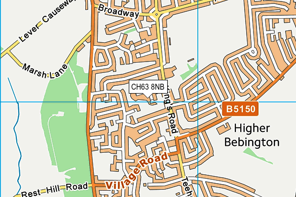 CH63 8NB map - OS VectorMap District (Ordnance Survey)