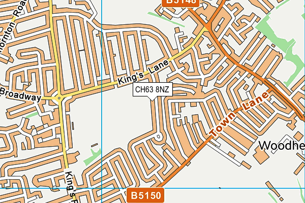 CH63 8NZ map - OS VectorMap District (Ordnance Survey)