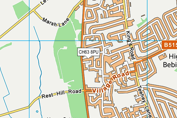 CH63 8PU map - OS VectorMap District (Ordnance Survey)