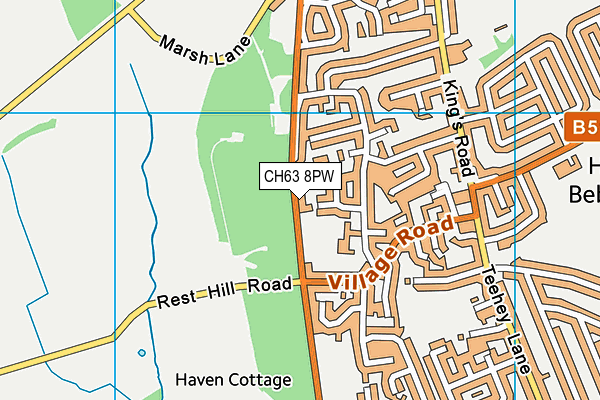 CH63 8PW map - OS VectorMap District (Ordnance Survey)