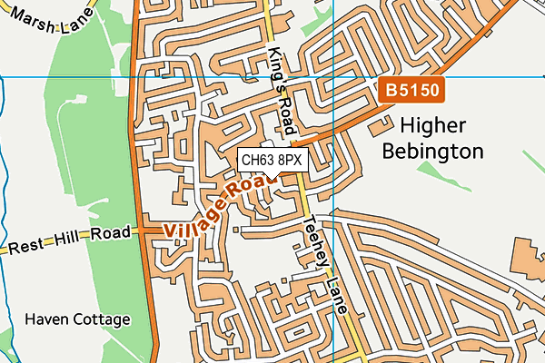 CH63 8PX map - OS VectorMap District (Ordnance Survey)