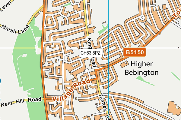 CH63 8PZ map - OS VectorMap District (Ordnance Survey)