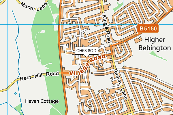 CH63 8QD map - OS VectorMap District (Ordnance Survey)